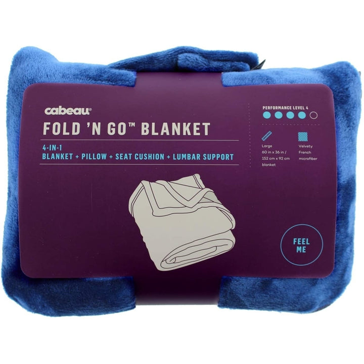 Cabeau Fold n Go Travel and Throw Blanket Plus Compact Case Doubles as Lumbar Pillow and Neck Support Pillow 60" x 36" Image 4