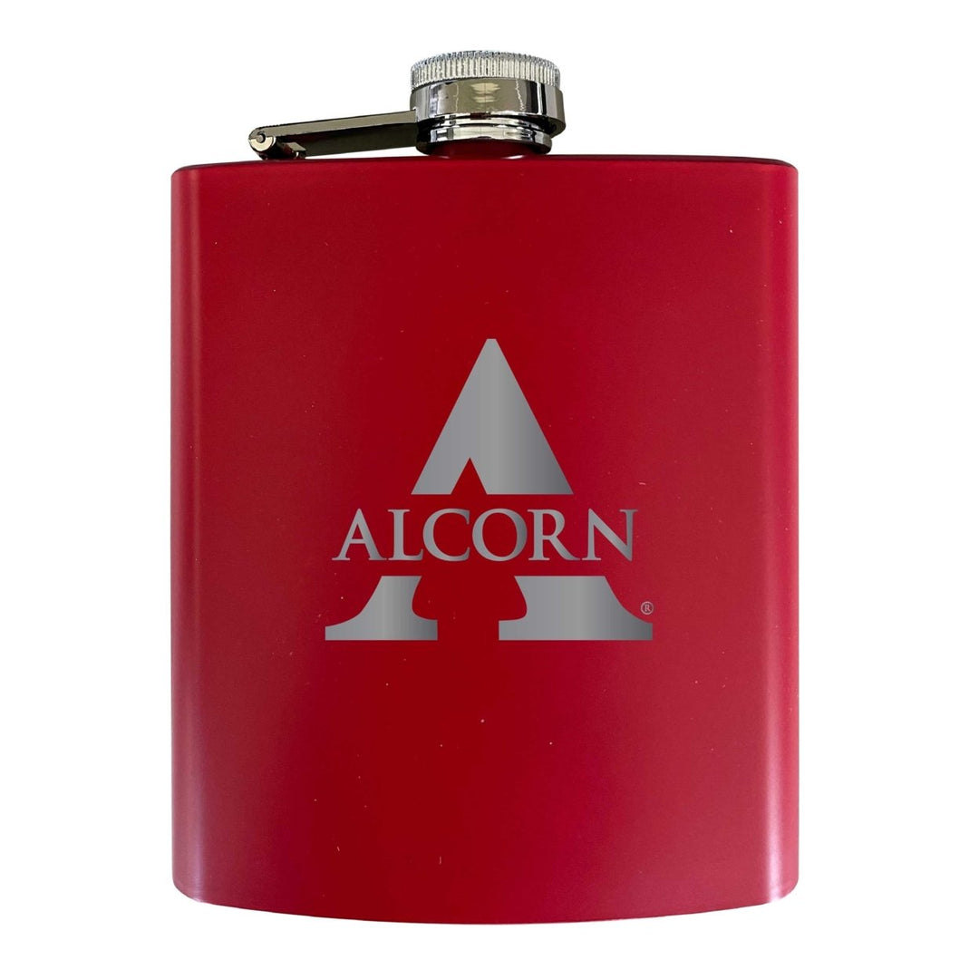 Alcorn State Braves Stainless Steel Etched Flask 7 oz - Officially Licensed Choose Your Color Matte Finish Image 3