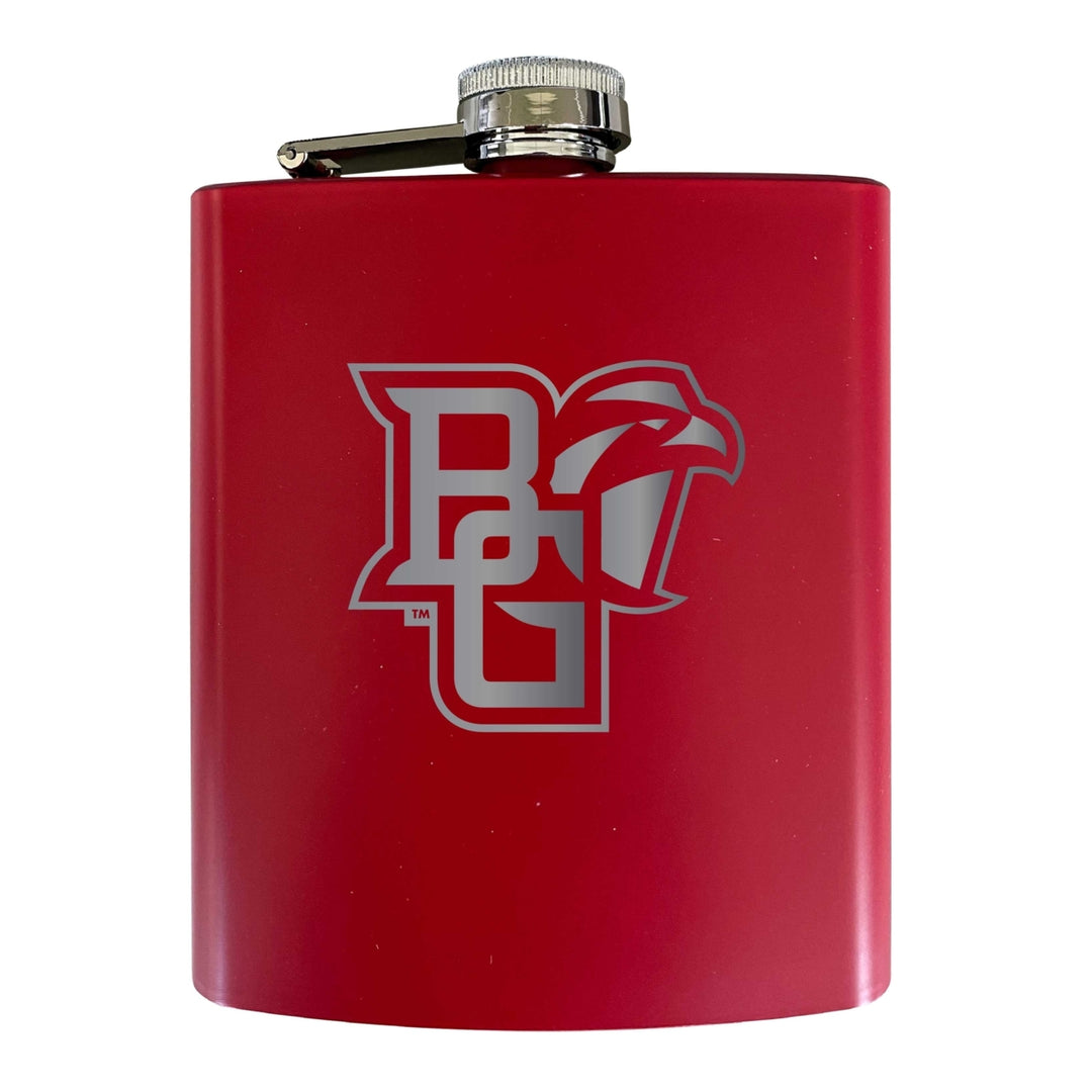 Bowling Green Falcons Stainless Steel Etched Flask 7 oz - Officially Licensed Choose Your Color Matte Finish Image 3