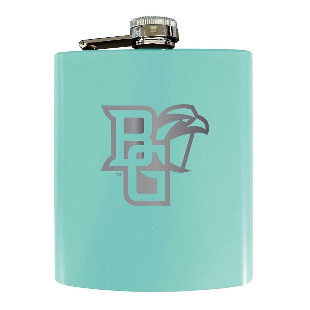 Bowling Green Falcons Stainless Steel Etched Flask 7 oz - Officially Licensed Choose Your Color Matte Finish Image 1