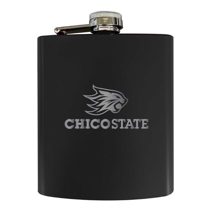 California State University Chico Stainless Steel Etched Flask 7 oz - Officially Licensed Choose Your Color Matte Finish Image 1