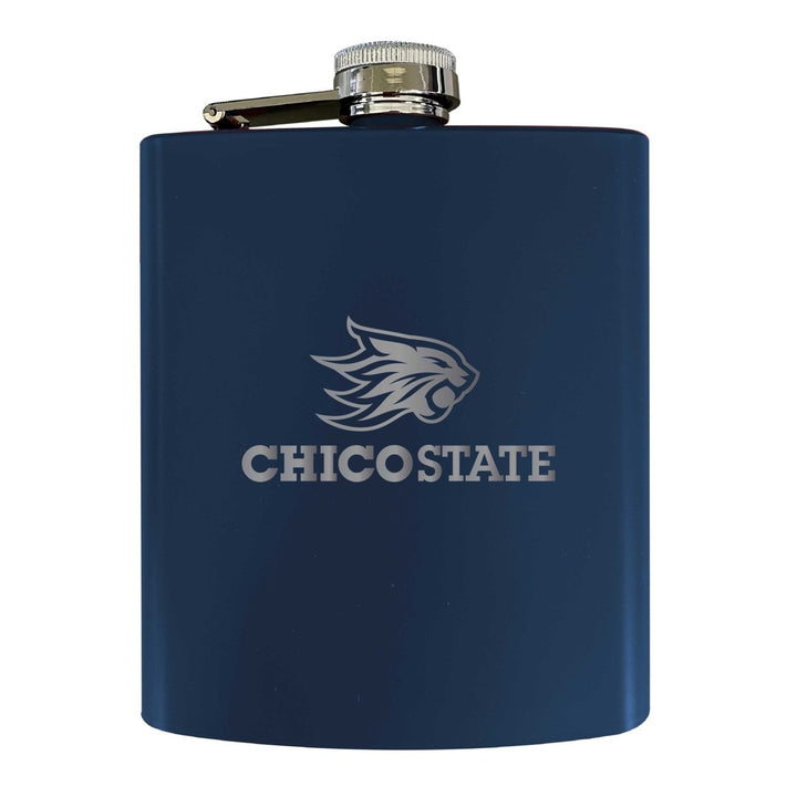 California State University Chico Stainless Steel Etched Flask 7 oz - Officially Licensed Choose Your Color Matte Finish Image 2