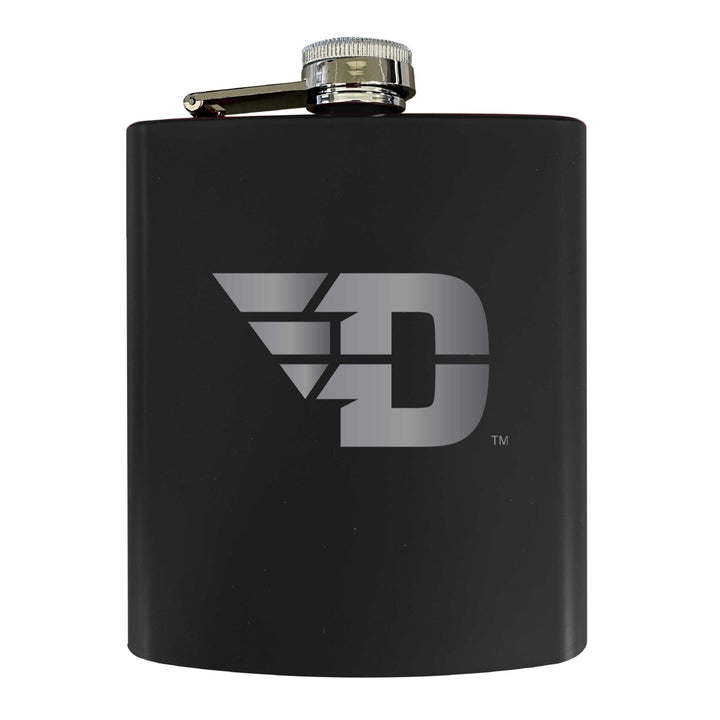 Dayton Flyers Stainless Steel Etched Flask 7 oz - Officially Licensed Choose Your Color Matte Finish Image 1