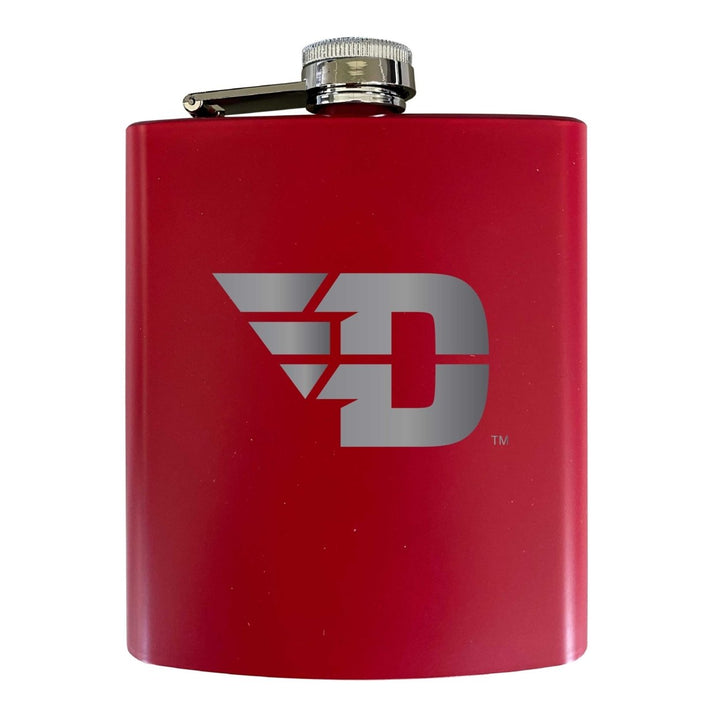 Dayton Flyers Stainless Steel Etched Flask 7 oz - Officially Licensed Choose Your Color Matte Finish Image 3