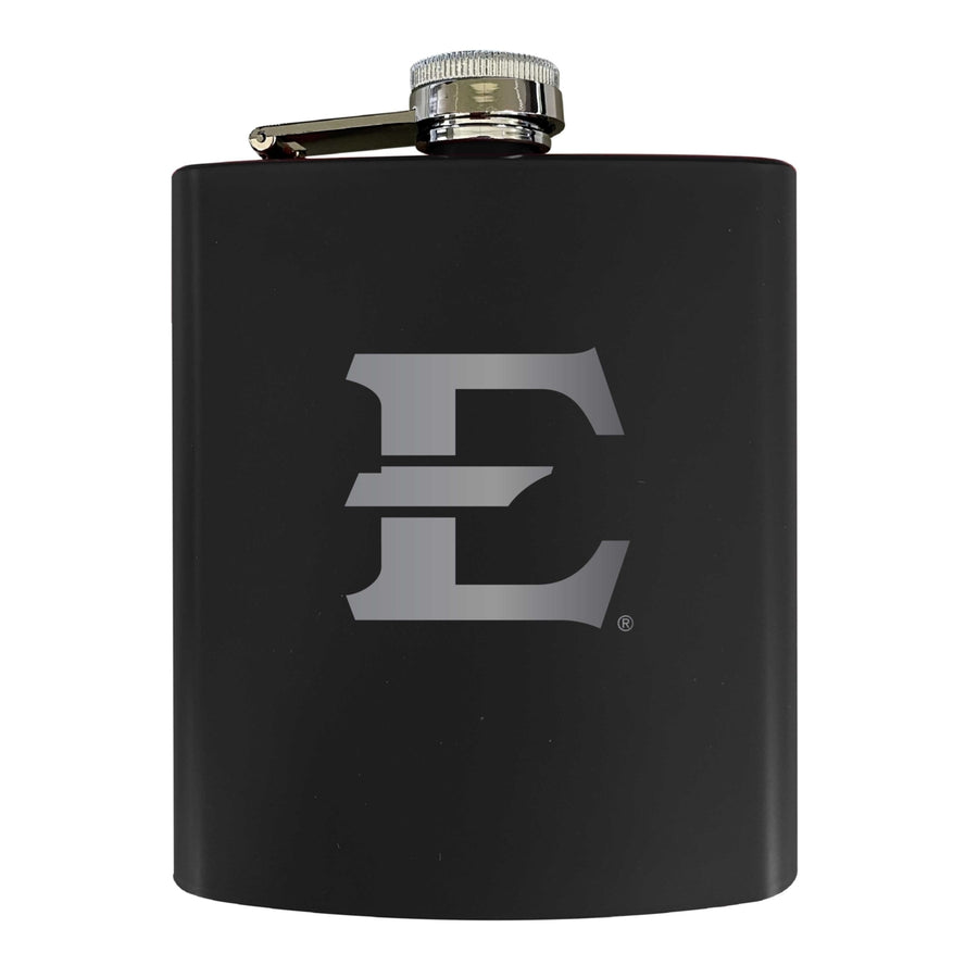 East Tennessee State University Stainless Steel Etched Flask 7 oz - Officially LicensedChoose Your ColorMatte Finish Image 1