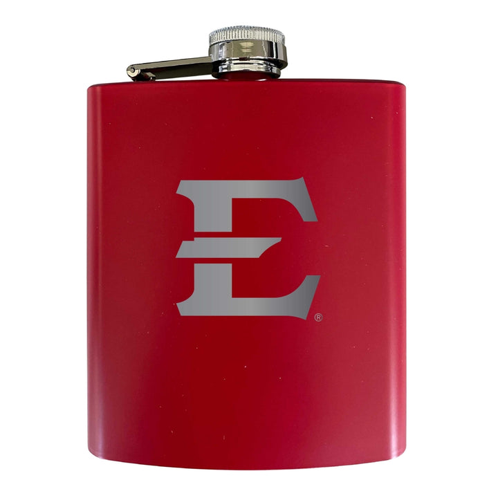 East Tennessee State University Stainless Steel Etched Flask 7 oz - Officially LicensedChoose Your ColorMatte Finish Image 3