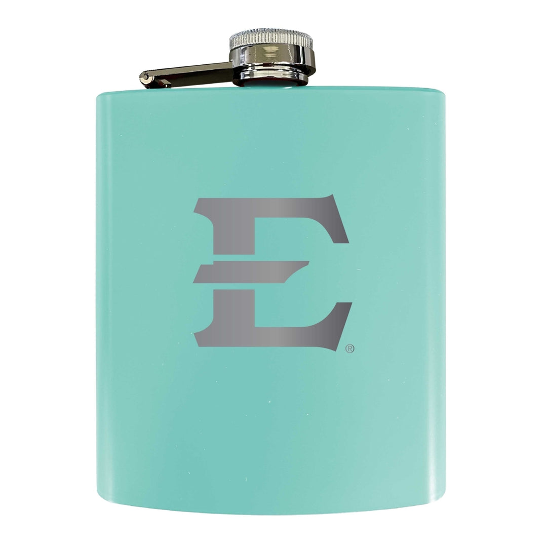 East Tennessee State University Stainless Steel Etched Flask 7 oz - Officially LicensedChoose Your ColorMatte Finish Image 4