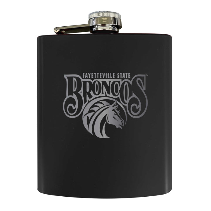 Fayetteville State University Stainless Steel Etched Flask 7 oz - Officially LicensedChoose Your ColorMatte Finish Image 1