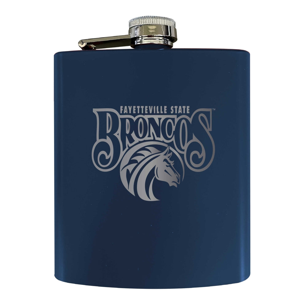 Fayetteville State University Stainless Steel Etched Flask 7 oz - Officially Licensed Choose Your Color Matte Finish Image 2