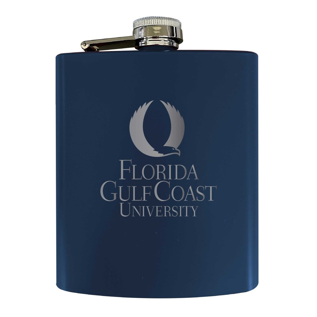 Florida Gulf Coast Eagles Stainless Steel Etched Flask 7 oz - Officially Licensed Choose Your Color Matte Finish Image 2