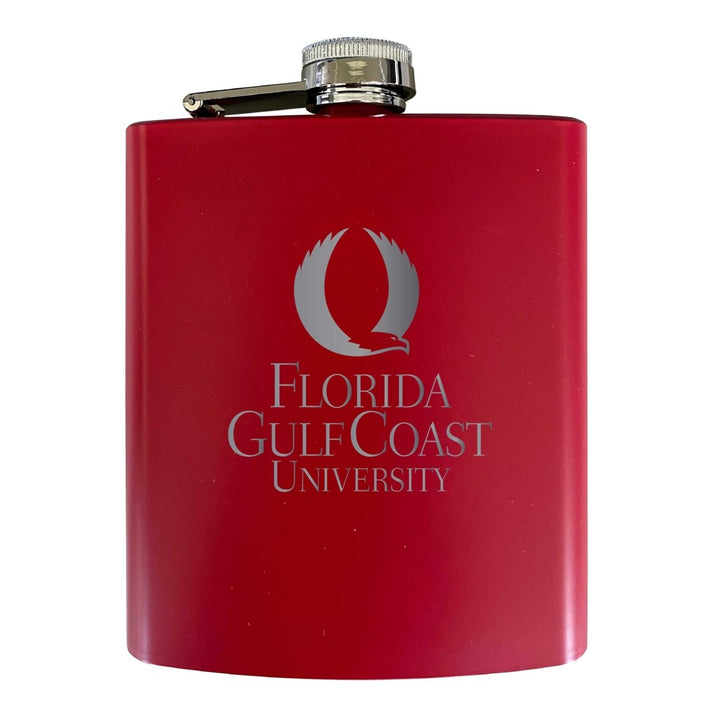 Florida Gulf Coast Eagles Stainless Steel Etched Flask 7 oz - Officially LicensedChoose Your ColorMatte Finish Image 1