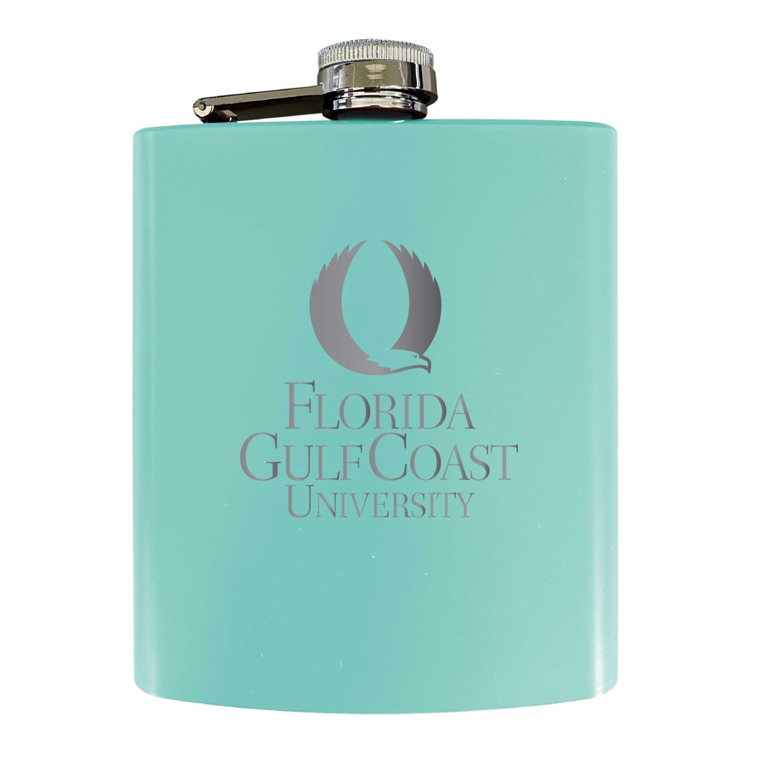 Florida Gulf Coast Eagles Stainless Steel Etched Flask 7 oz - Officially Licensed Choose Your Color Matte Finish Image 4