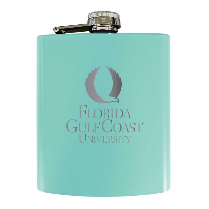 Florida Gulf Coast Eagles Stainless Steel Etched Flask 7 oz - Officially LicensedChoose Your ColorMatte Finish Image 4