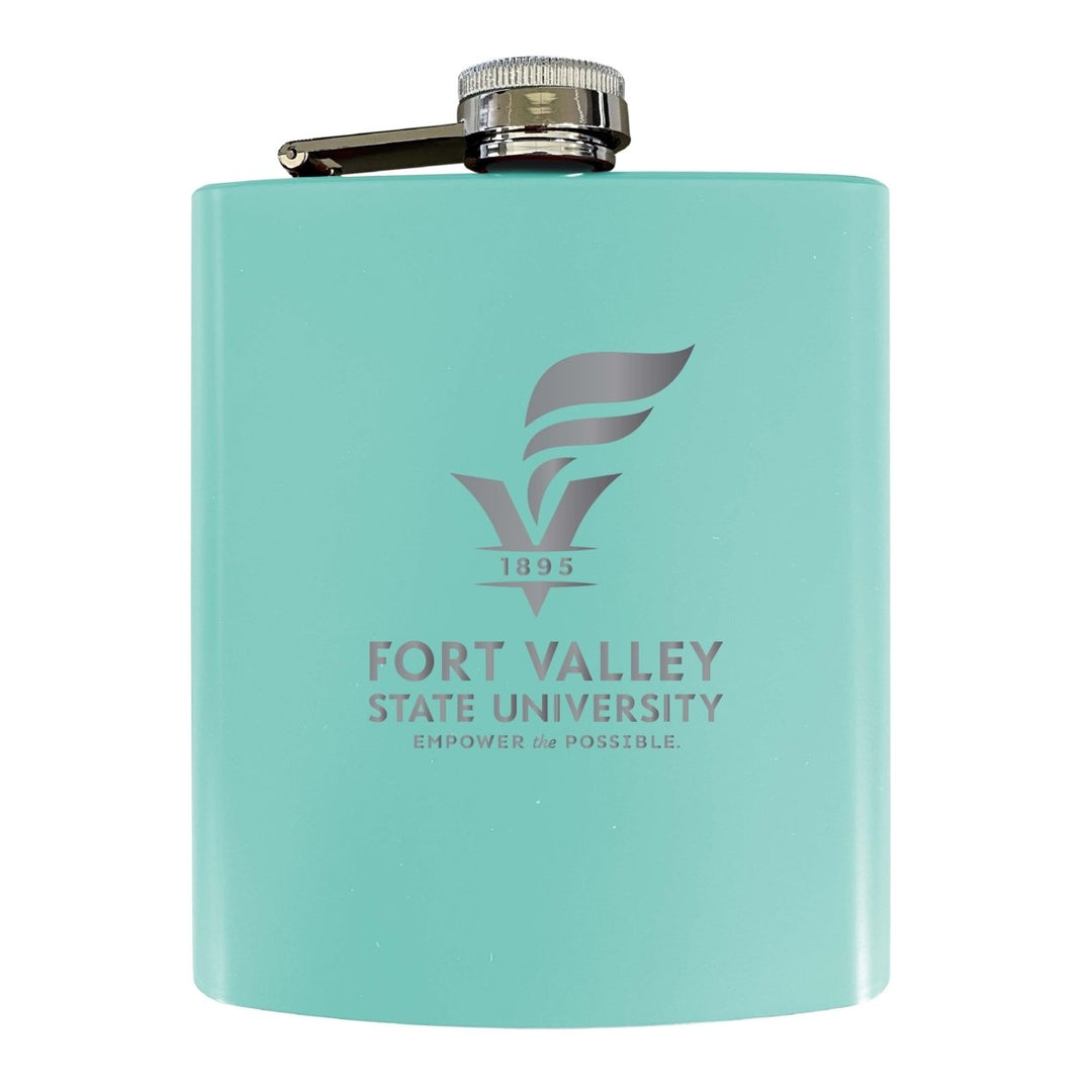 Fort Valley State University Stainless Steel Etched Flask 7 oz - Officially Licensed Choose Your Color Matte Finish Image 4