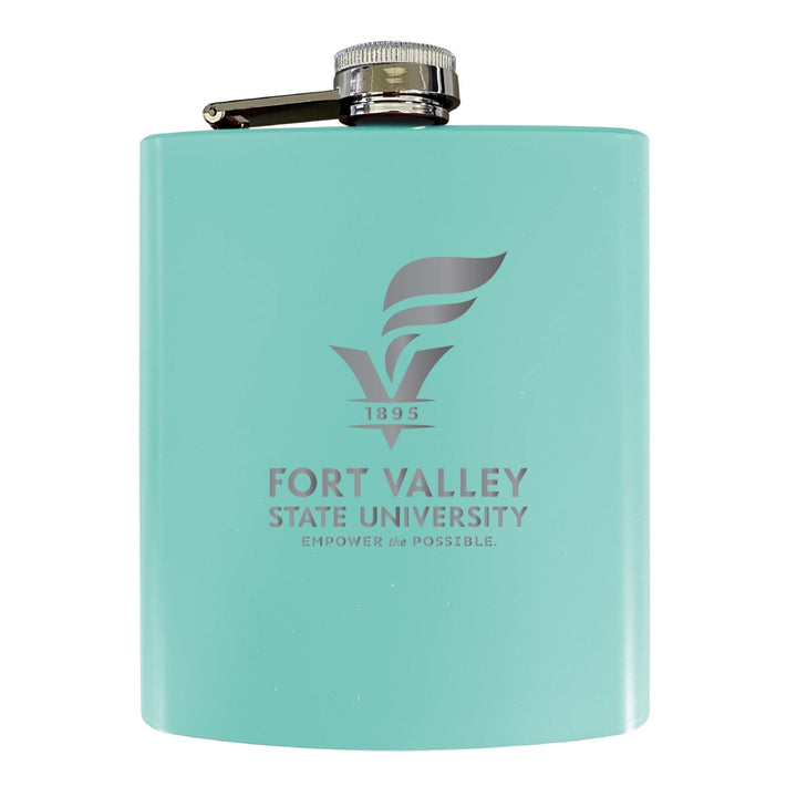 Fort Valley State University Stainless Steel Etched Flask 7 oz - Officially LicensedChoose Your ColorMatte Finish Image 4