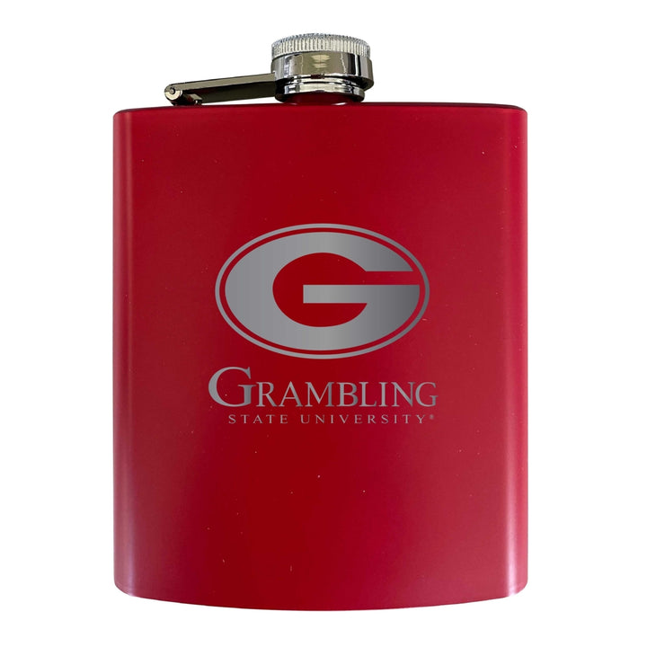 Grambling State Tigers Stainless Steel Etched Flask 7 oz - Officially Licensed Choose Your Color Matte Finish Image 3