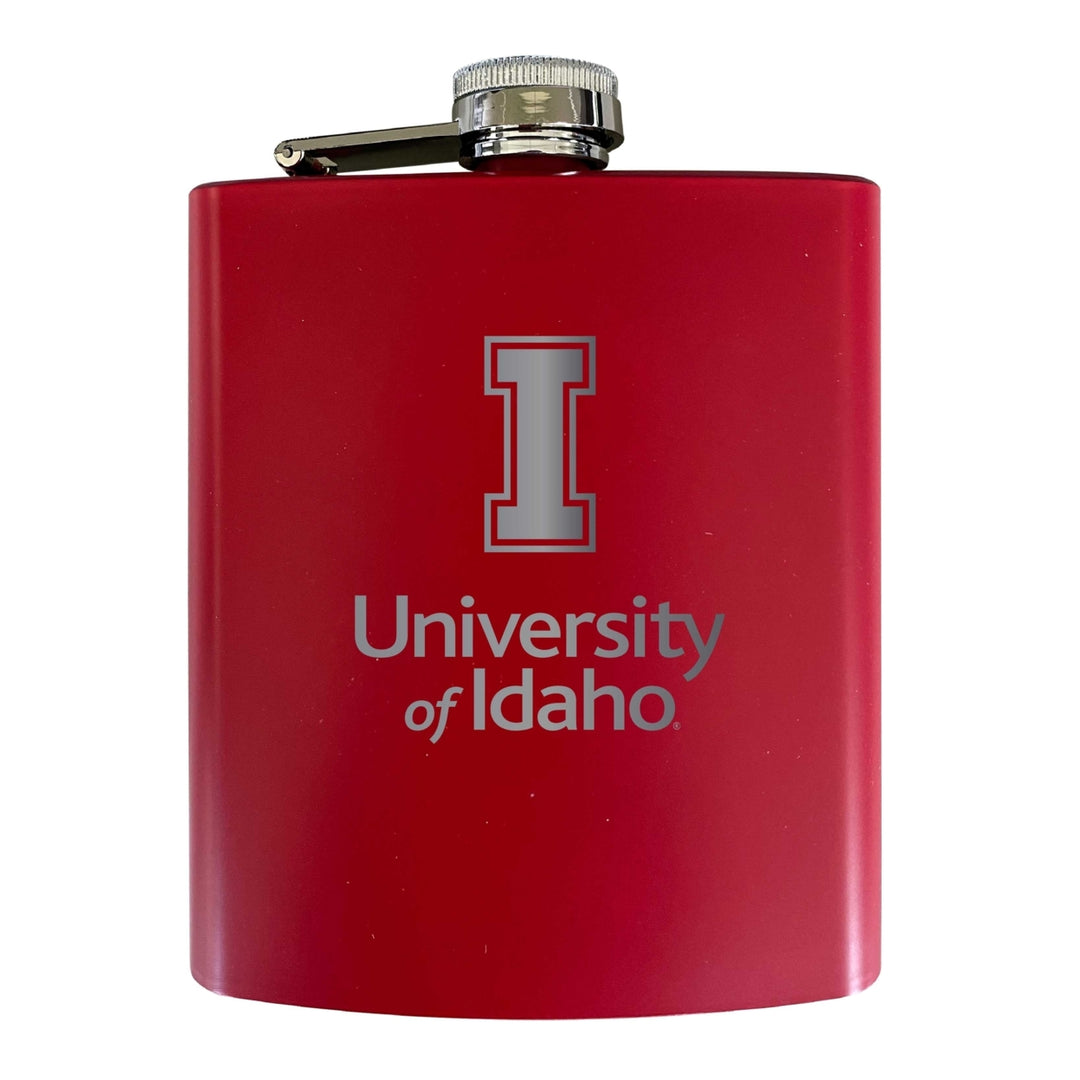 Idaho Vandals Stainless Steel Etched Flask 7 oz - Officially Licensed Choose Your Color Matte Finish Image 3