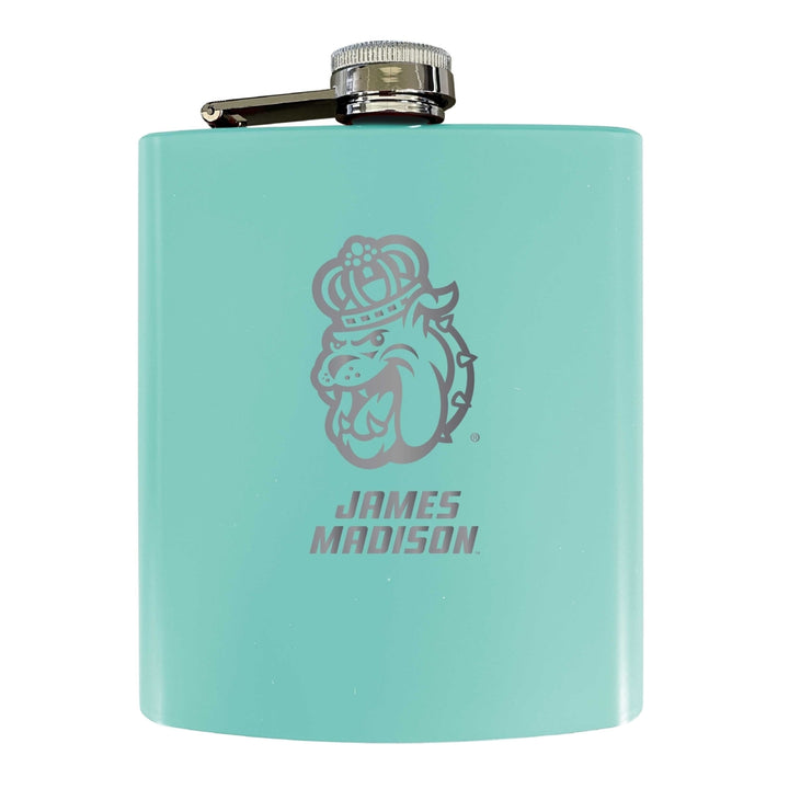 James Madison Dukes Stainless Steel Etched Flask 7 oz - Officially LicensedChoose Your ColorMatte Finish Image 4