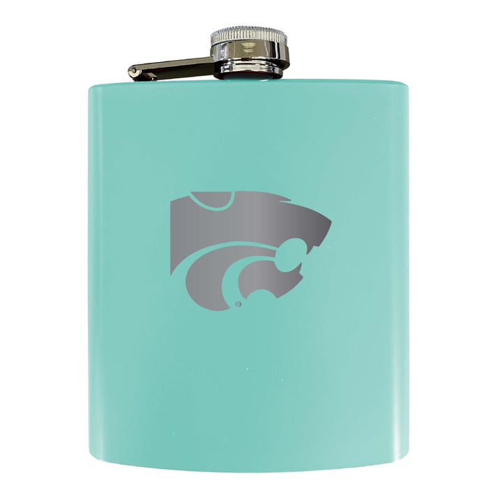 Kansas State Wildcats Stainless Steel Etched Flask 7 oz - Officially LicensedChoose Your ColorMatte Finish Image 2