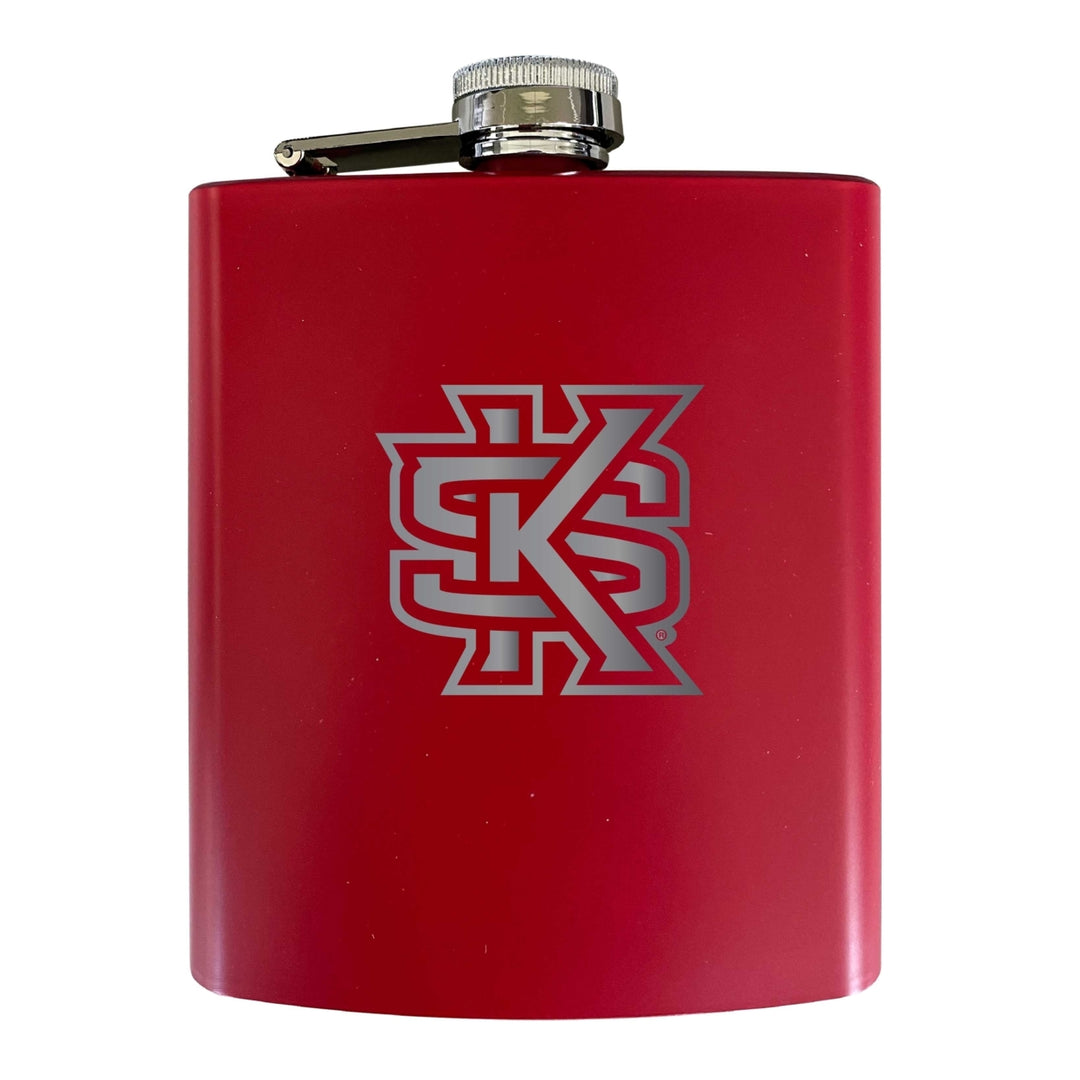 Kennesaw State University Stainless Steel Etched Flask 7 oz - Officially LicensedChoose Your ColorMatte Finish Image 3