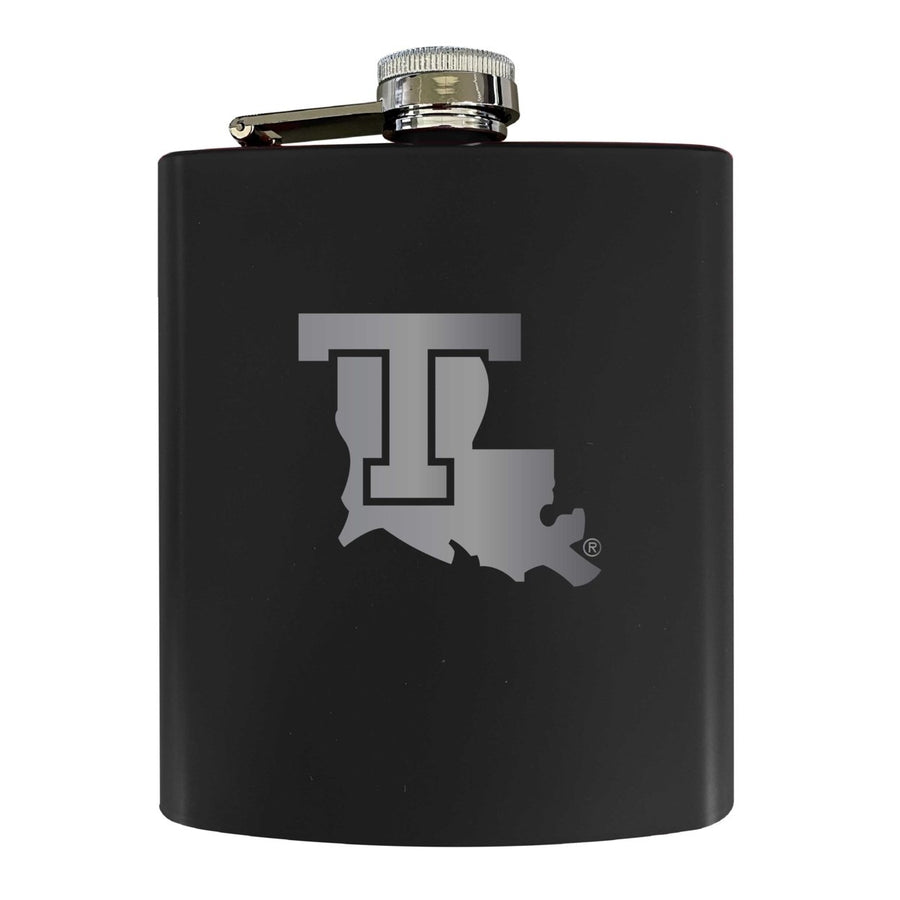 Louisiana Tech Bulldogs Stainless Steel Etched Flask 7 oz - Officially LicensedChoose Your ColorMatte Finish Image 1