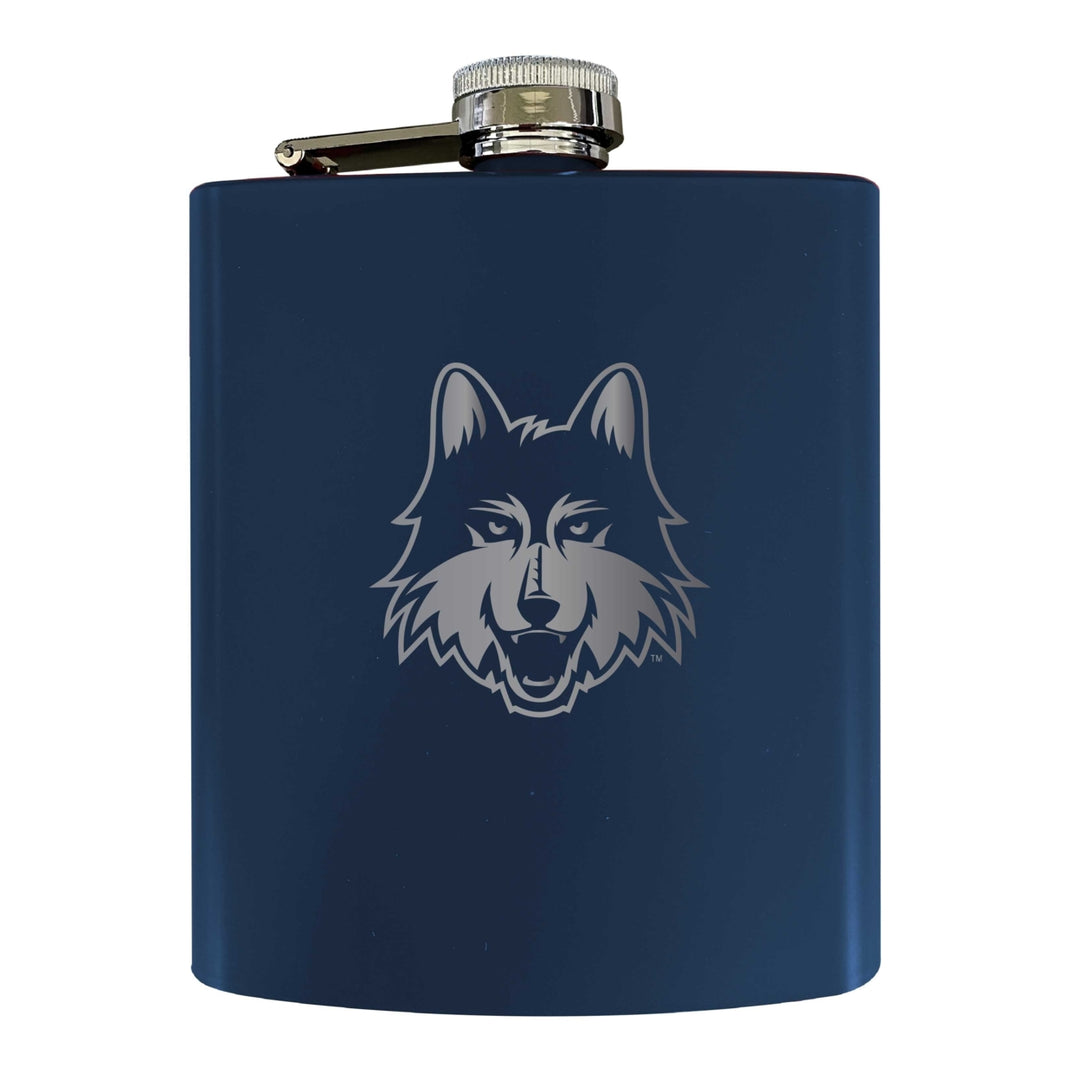 Loyola University Ramblers Stainless Steel Etched Flask 7 oz - Officially Licensed Choose Your Color Matte Finish Image 2