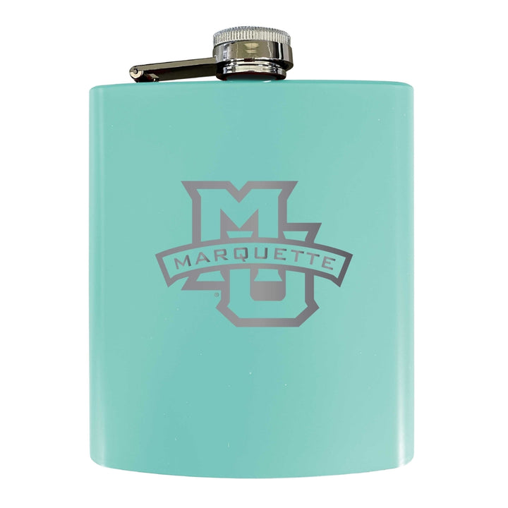 Marquette Golden Eagles Stainless Steel Etched Flask 7 oz - Officially LicensedChoose Your ColorMatte Finish Image 4