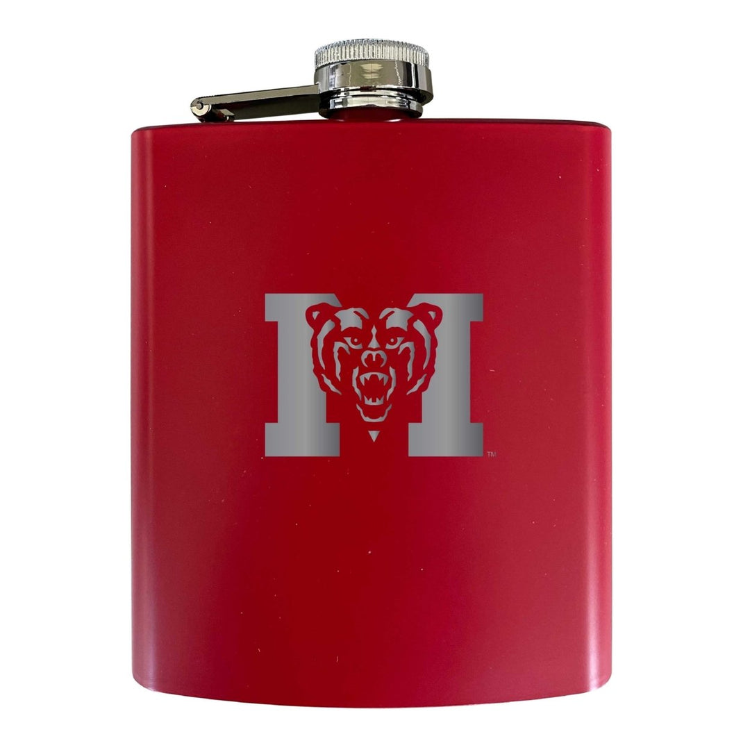 Mercer University Stainless Steel Etched Flask 7 oz - Officially LicensedChoose Your ColorMatte Finish Image 1