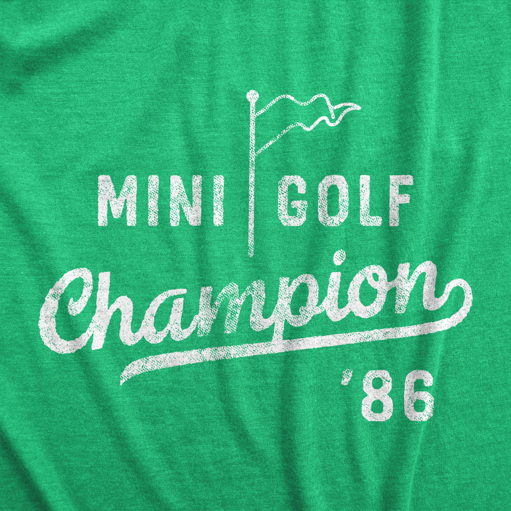 Mens Mini Golf Champion T Shirt Funny Retro Putt Putt Champ Graphic Tee For Guys Image 2