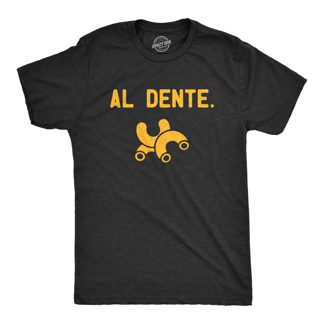 Mens Al Dente T Shirt Funny Macaroni Cooked Pasta Graphic Novelty Tee For Guys Image 1