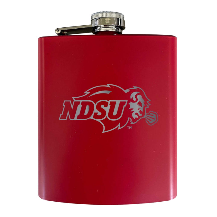 North Dakota State Bison Stainless Steel Etched Flask 7 oz - Officially Licensed Choose Your Color Matte Finish Image 3