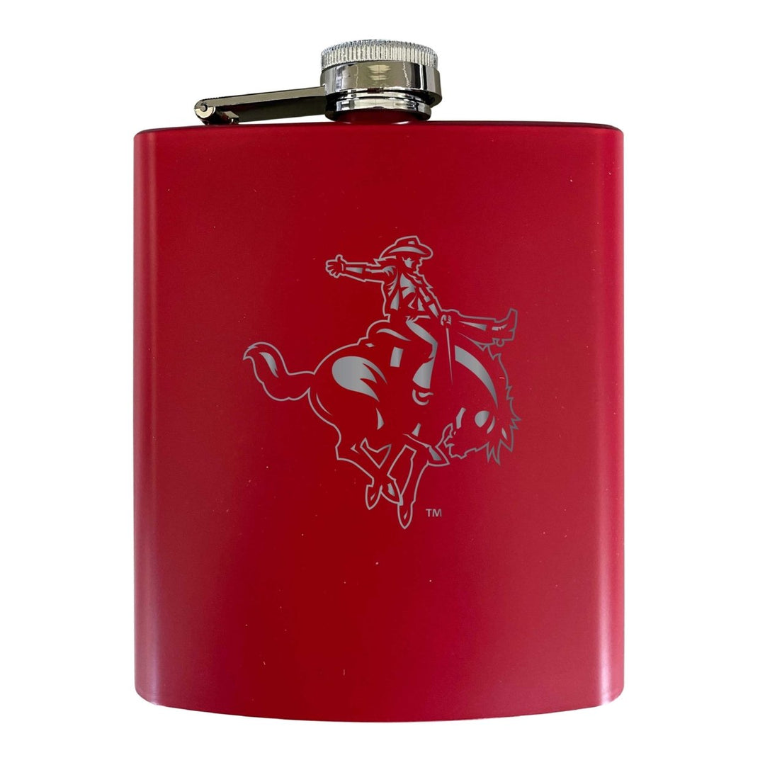 Northwestern Oklahoma State University Stainless Steel Etched Flask 7 oz - Officially LicensedChoose Your ColorMatte Image 1