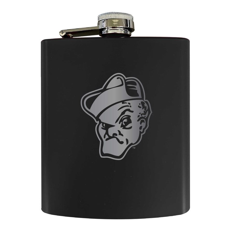 Ohio Wesleyan University Stainless Steel Etched Flask 7 oz - Officially LicensedChoose Your ColorMatte Finish Image 1