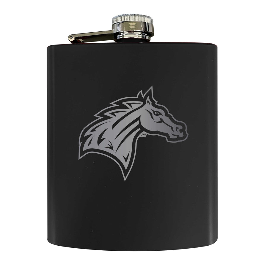 Rider University Broncs Stainless Steel Etched Flask 7 oz - Officially LicensedChoose Your ColorMatte Finish Image 1