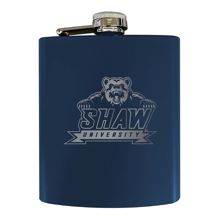 Shaw University Bears Stainless Steel Etched Flask 7 oz - Officially Licensed Choose Your Color Matte Finish Image 2