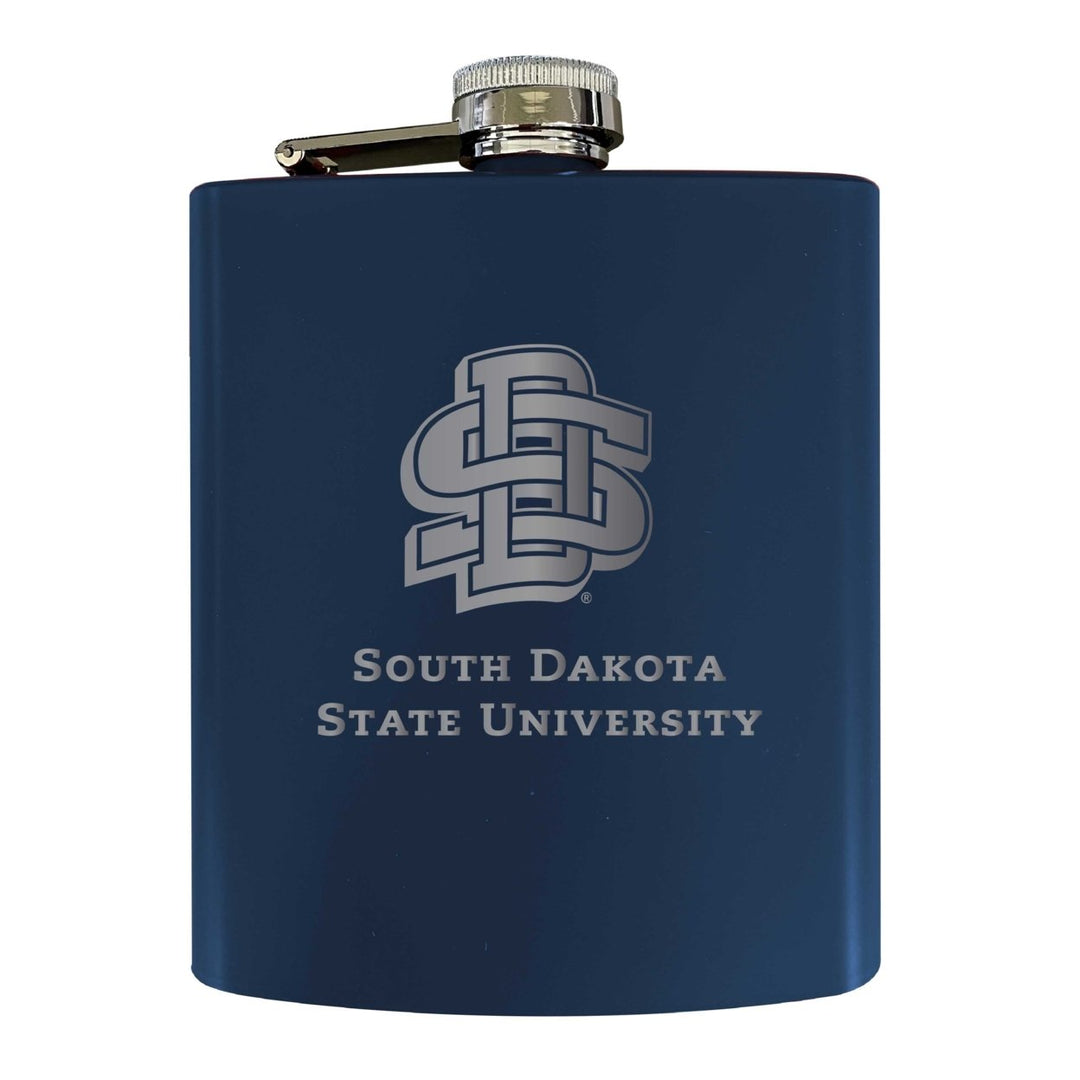 South Dakota State Jackrabbits Stainless Steel Etched Flask 7 oz - Officially Licensed Choose Your Color Matte Finish Image 2