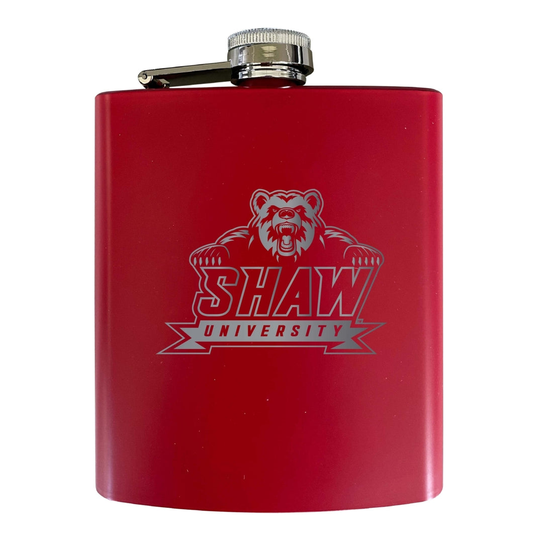 Shaw University Bears Stainless Steel Etched Flask 7 oz - Officially Licensed Choose Your Color Matte Finish Image 3