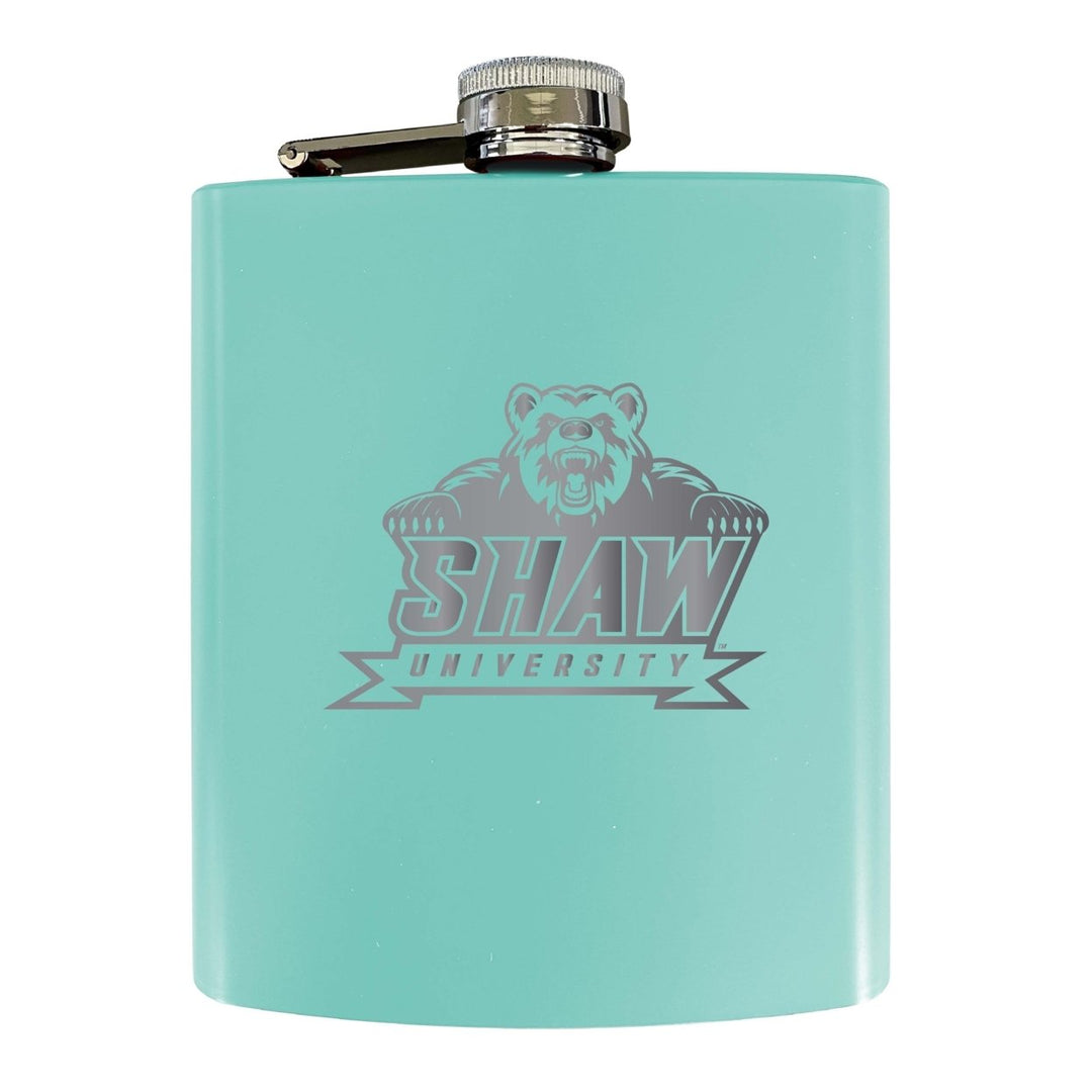 Shaw University Bears Stainless Steel Etched Flask 7 oz - Officially Licensed Choose Your Color Matte Finish Image 1