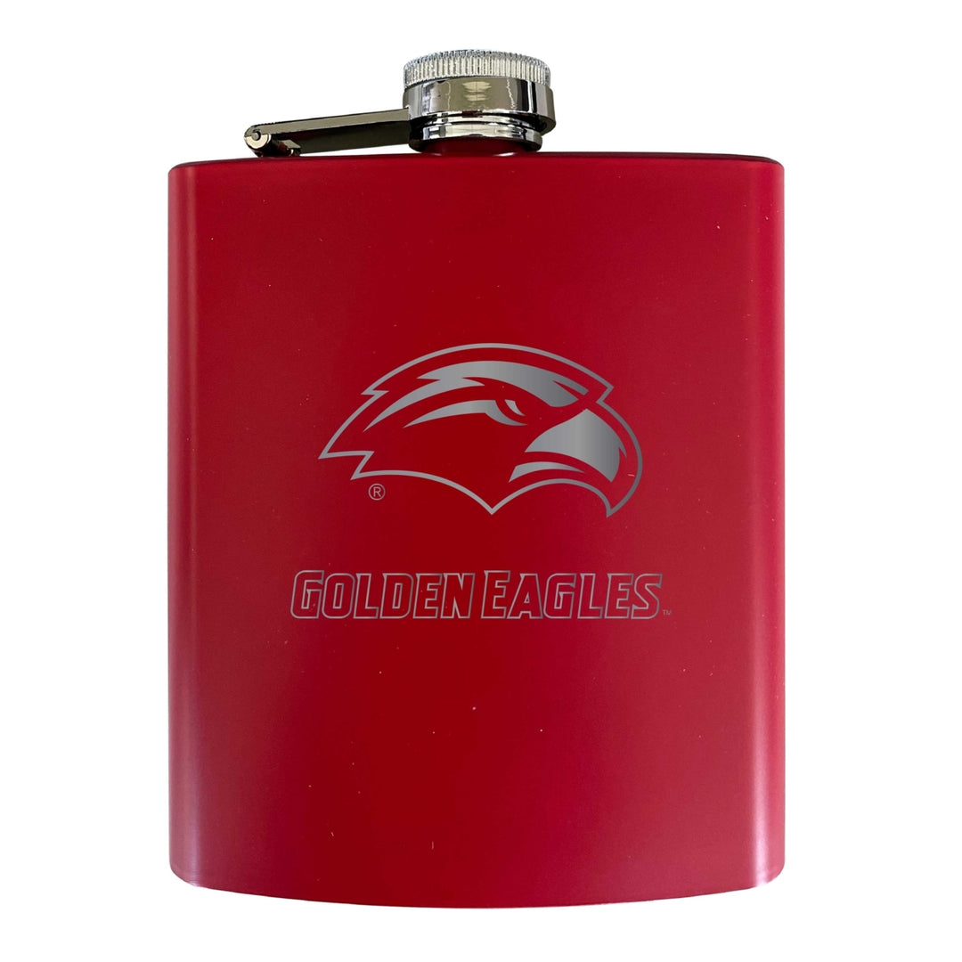 Southern Mississippi Golden Eagles Stainless Steel Etched Flask 7 oz - Officially Licensed Choose Your Color Matte Image 3