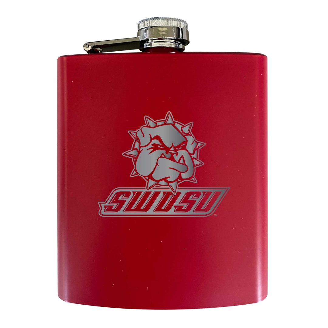 Southwestern Oklahoma State University Stainless Steel Etched Flask 7 oz - Officially Licensed Choose Your Color Matte Image 3