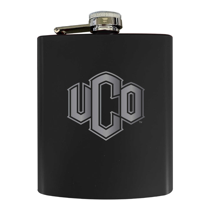 University of Central Oklahoma Bronchos Stainless Steel Etched Flask 7 oz - Officially Licensed Choose Your Color Matte Image 1