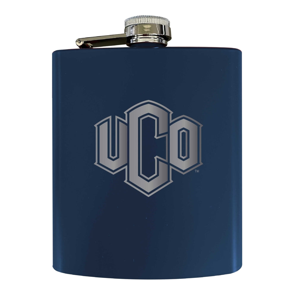 University of Central Oklahoma Bronchos Stainless Steel Etched Flask 7 oz - Officially Licensed Choose Your Color Matte Image 2