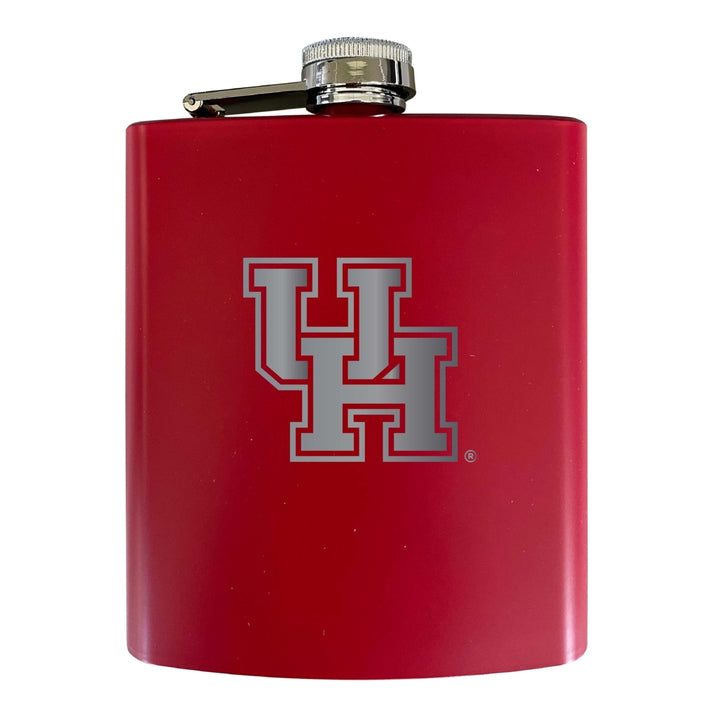 University of Houston Stainless Steel Etched Flask 7 oz - Officially Licensed Choose Your Color Matte Finish Image 2