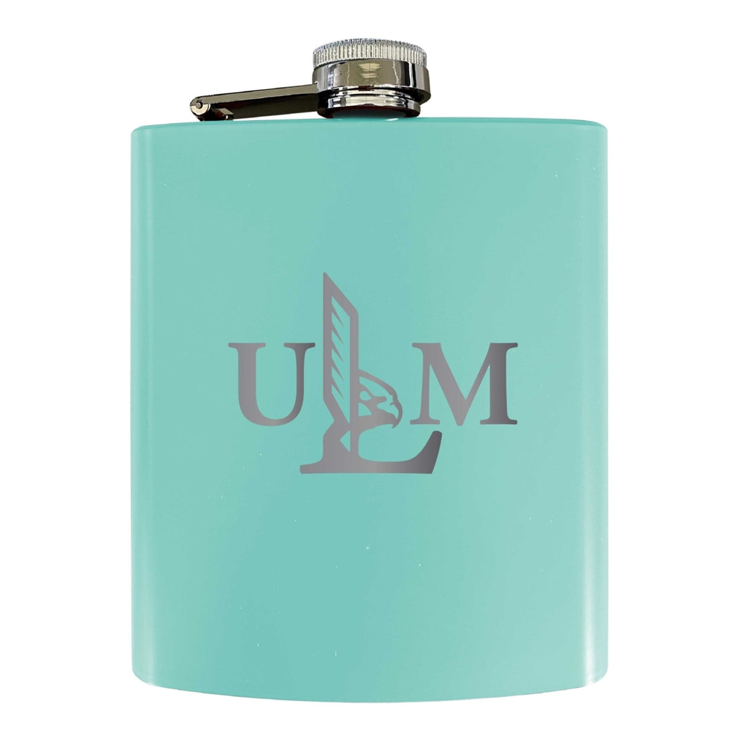 University of Louisiana Monroe Stainless Steel Etched Flask 7 oz - Officially Licensed Choose Your Color Matte Finish Image 4