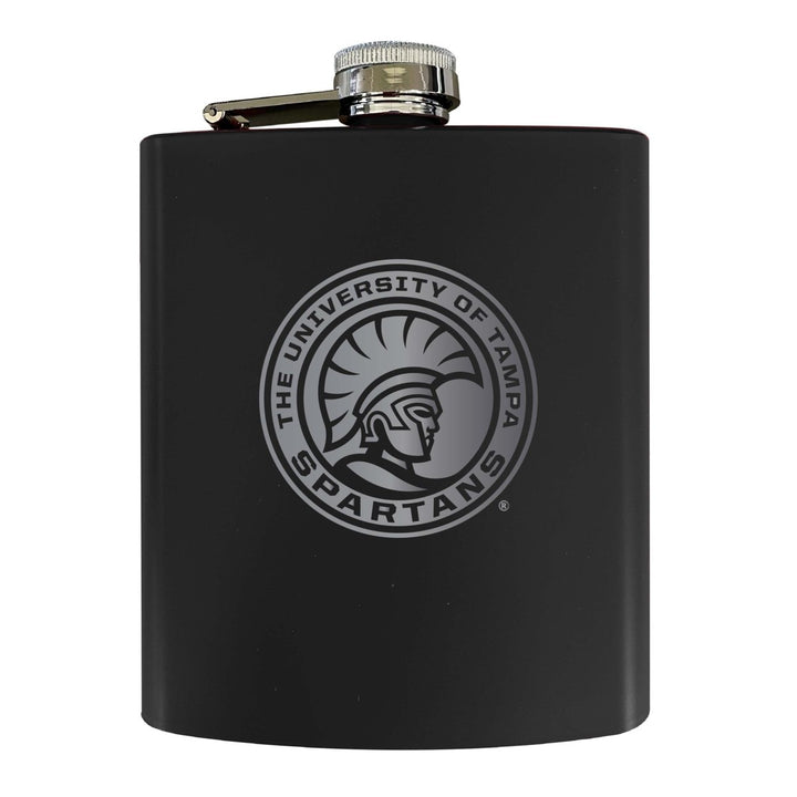 University of Tampa Spartans Stainless Steel Etched Flask 7 oz - Officially Licensed Choose Your Color Matte Finish Image 1