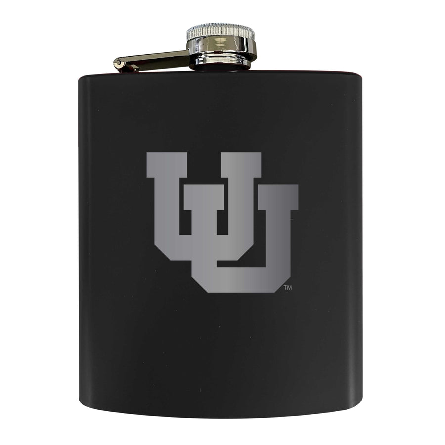 Utah Utes Stainless Steel Etched Flask 7 oz - Officially LicensedChoose Your ColorMatte Finish Image 1