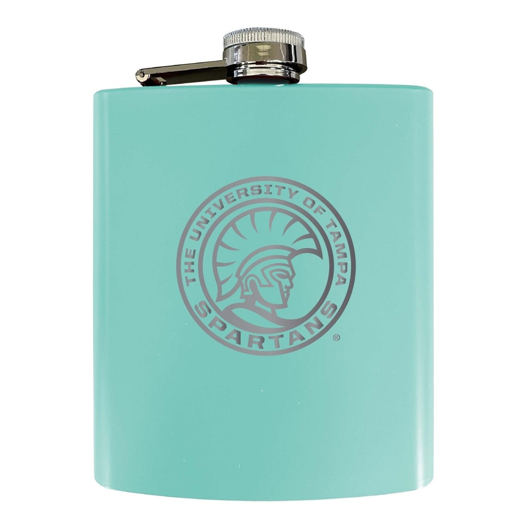 University of Tampa Spartans Stainless Steel Etched Flask 7 oz - Officially Licensed Choose Your Color Matte Finish Image 4