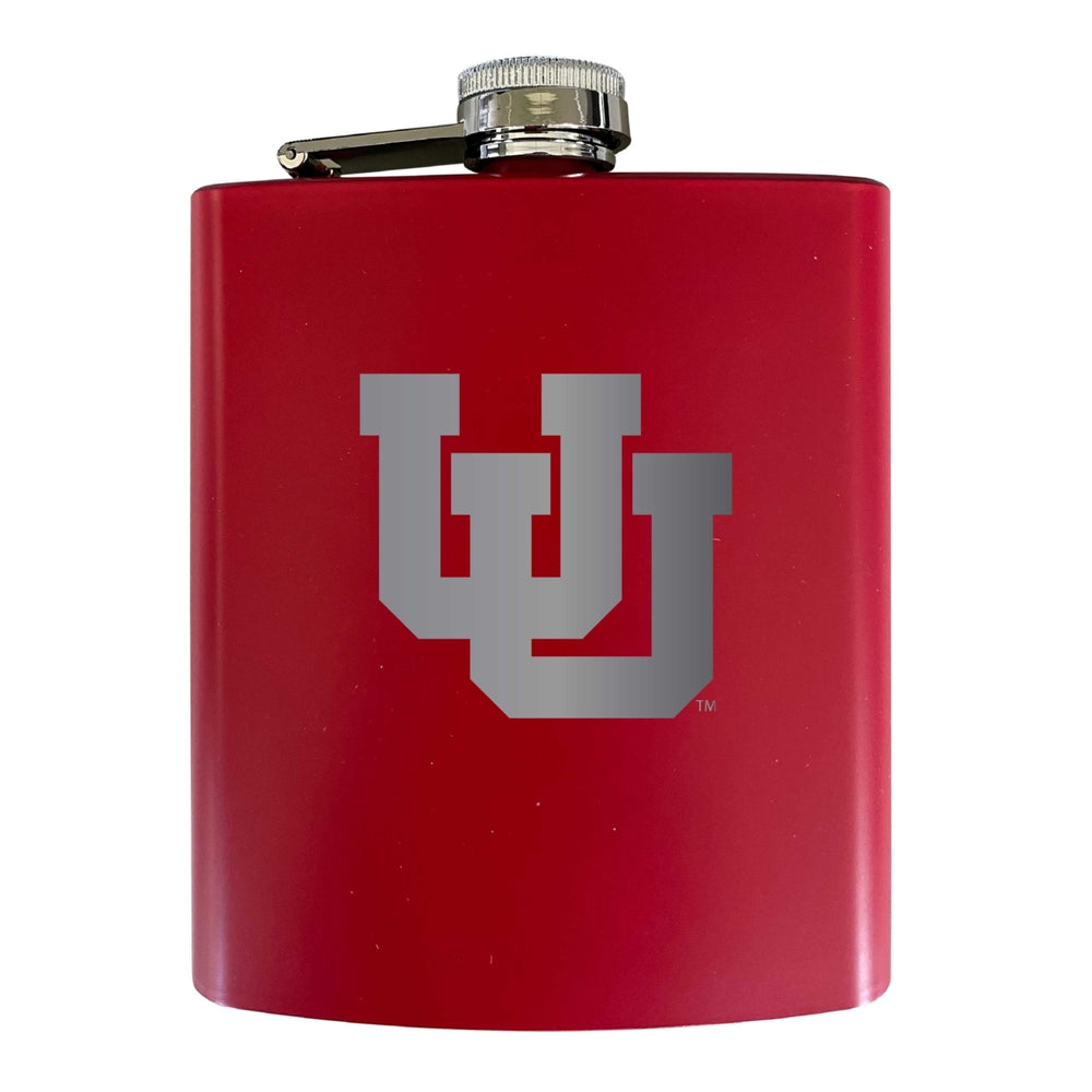 Utah Utes Stainless Steel Etched Flask 7 oz - Officially LicensedChoose Your ColorMatte Finish Image 2