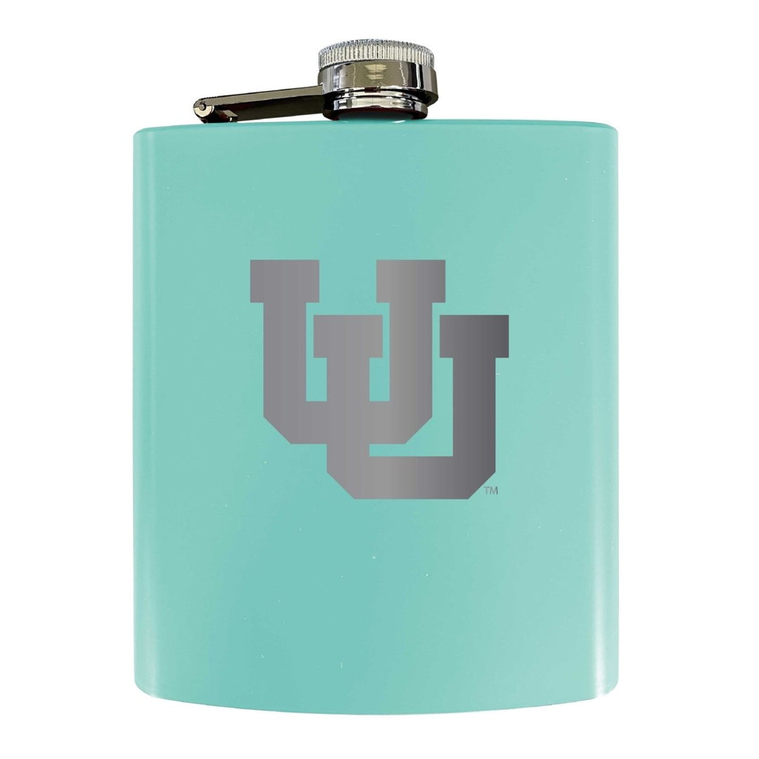 Utah Utes Stainless Steel Etched Flask 7 oz - Officially Licensed Choose Your Color Matte Finish Image 3