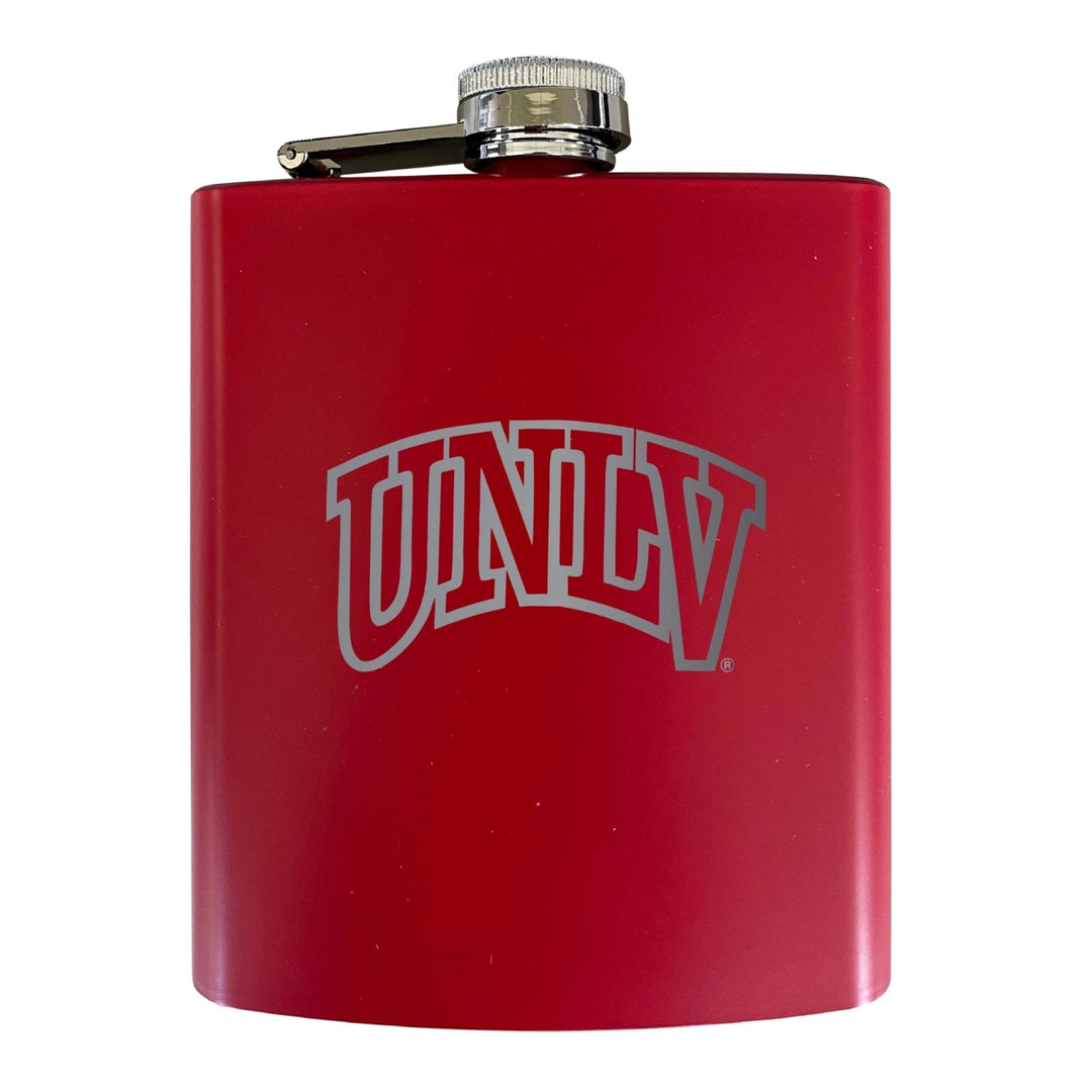 UNLV Rebels Stainless Steel Etched Flask 7 oz - Officially Licensed Choose Your Color Matte Finish Image 2